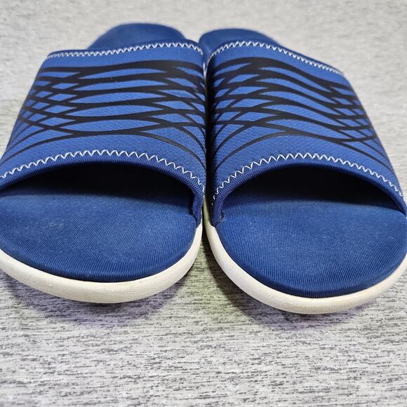 Spenco Thrust Mens Recovery Slides Orthotic Sandals Slip On Blue Arch Support 13 - Picture 5 of 15